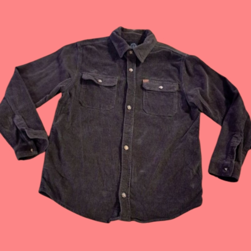 Buffalo David Bitton Brown Corduroy Button-Up Casual Shirt Jacket Men's Large